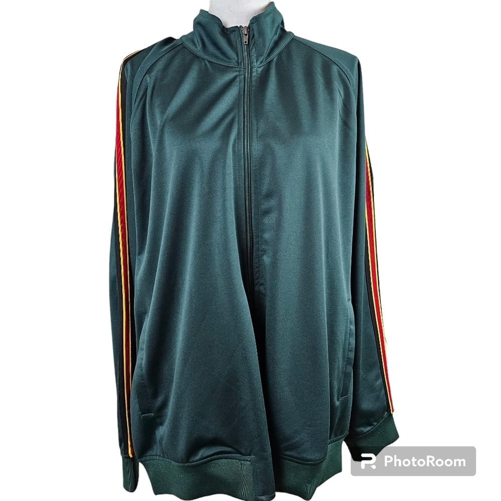 PACSUN Retro Full Zip Forest Green Track Jacket in XL